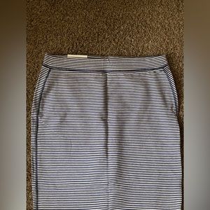 Blue and white stripe pencil skirt